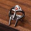 Классические Панк Готические Кольца-Маски Mf Doom для Мужчин Женщин Байкеров Нержавеющая Сталь Красный Камень Кольцо Модный Амулет Украшения Подарок Оптом