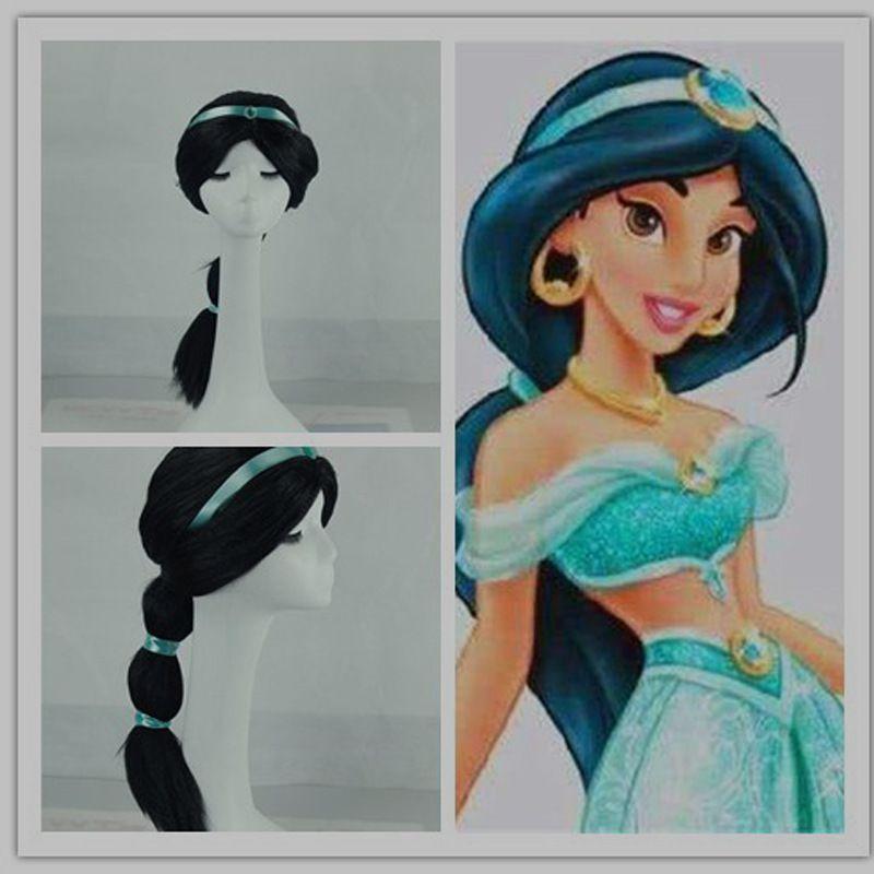 Elegant Long Jasmine Princess Wig For Children And Adults Capturing Aladdin's Magic