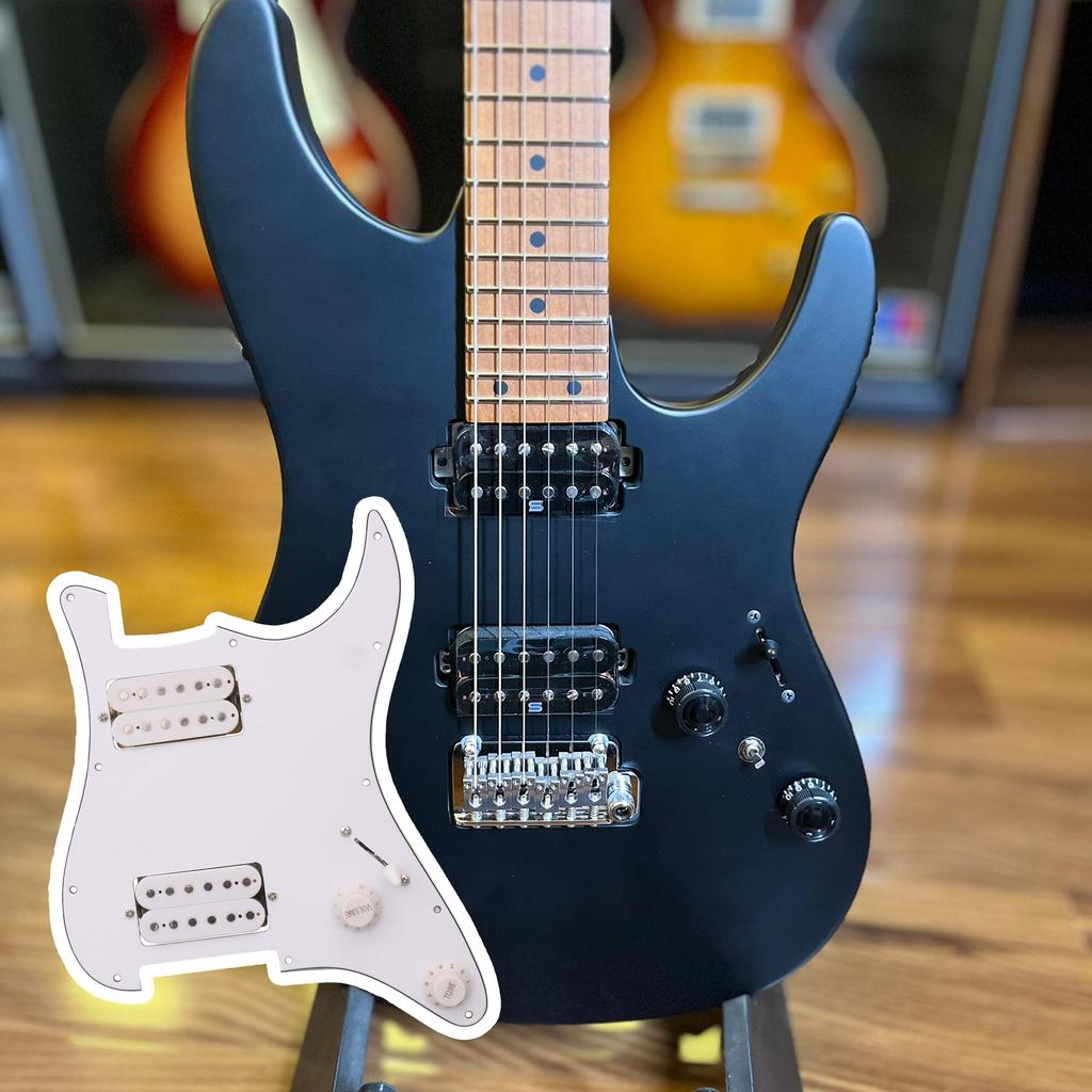 Yibuy Белый 11-отверстий Пикгард с проводной пластиной для гитары с HH хамбакерами