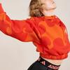 Adidas Женская толстовка с капюшоном X Marimekko с рисунком и завязками, оранжевая HJ7306