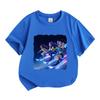 Kids Boys Girls 100% Cotton Crew Neck Short Sleeve T-shirt, 3 Stylish Hoverboard Girls Starry Sky Cartoon Print Casual Soft Breathable Tee Top for Dai