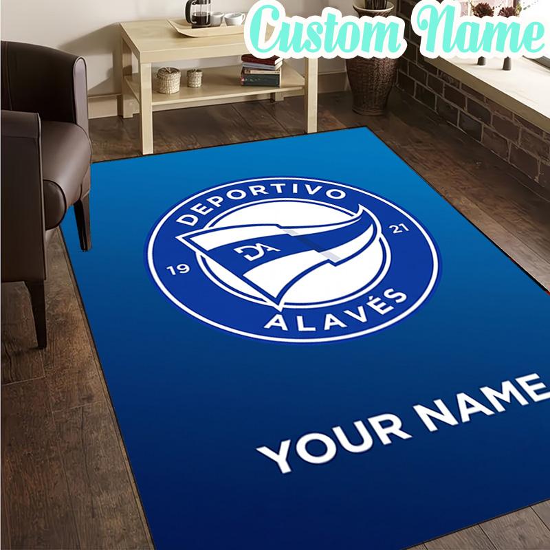 Custom Name Deportivo Alaves Emblem Rug, Office Rug, Chair Rug, Carpet for Living Rooms, Doormat Game Rug Home Decor Christmas Gifts