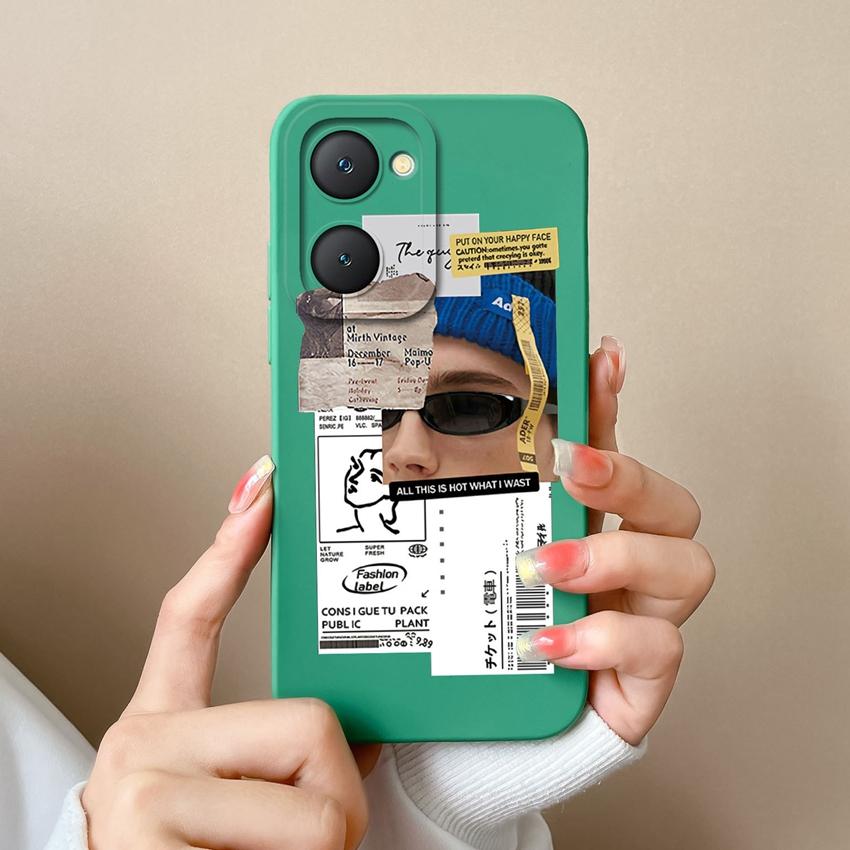 Новый чехол для Vivo iQOO U5x Z9 Lite Y400 Pro Y03t Y02t Y18i Y18t Милый чехол для телефона для девочки Защитная пленка для экрана Жидкий силикон Пылезащитный чехол для корпуса Vivo