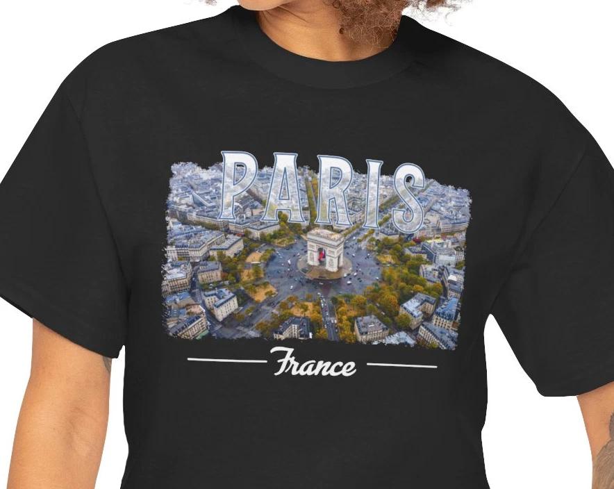 Arc de Triomphe Paris France Brush Print T shirt