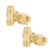 2Pcs SMA Male To Male Double Pass Adapter 2Pcs SMA Female To Female Double Pass Connector Golden