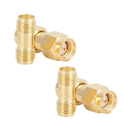 2 шт. SMA Male to Male Double Pass Adapter 2 шт. SMA Female to Female Double Pass Connector Golden