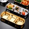 Stainless Steel Dipping Tray with 3 Compartments Easy To Clean Stackable Sauce Bowl Organizer Rack Tableware