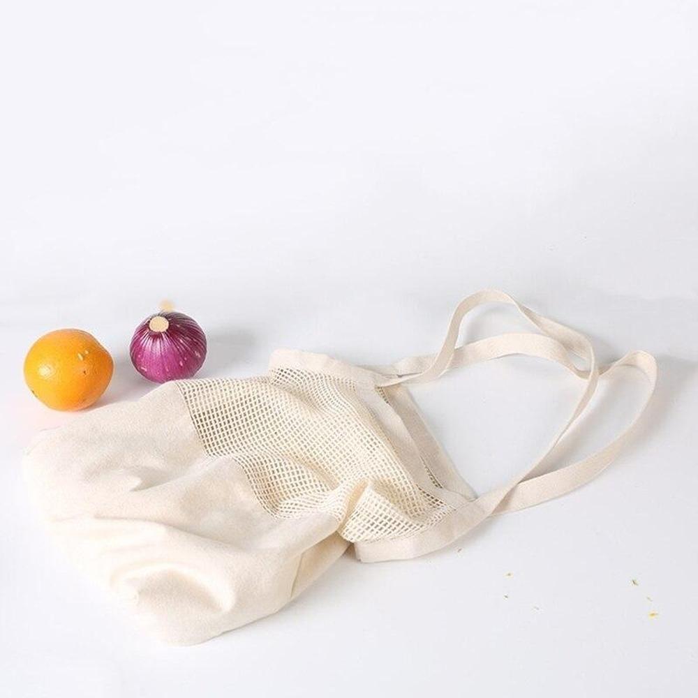 Cotton Fabric Shopping Bag Foldable Shopping Tote Reusable Women Handbag Portable Grocery Organizer Bag Large Capacity