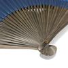 Folding Fan with Milky and Hemp Leaf Single Blue [Hana Kanzashi] Men's Way, Tanabata, Designs, Paper-Pasted, Large, Item,