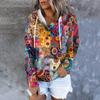 Women's Casual Fashion Long Sleeved Top Printed Round Neck Printed Hoodie