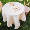 White Round Table Tablecloth Multi-purpose Dinner Tea Table Covers Garden Table Cloth  Dessert