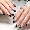 24Pcs Elegant French Natural Trendy Pipe Durable Rectangular Water Nail Design Fake Nails for