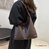 Large-capacity Commuting New Autumn and Winter Popular Solid Color Simple Texture Casual Shoulder Underarm Tote Bag Women