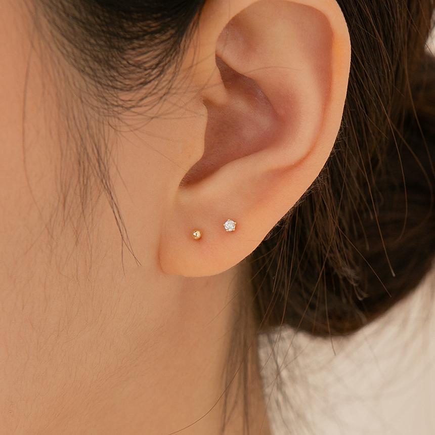 Пирсинг Lunne 14K 2 мм с 5 зубцами, мини Q (14-каратное золото) (Толщина стержня 1 мм) #Pib09