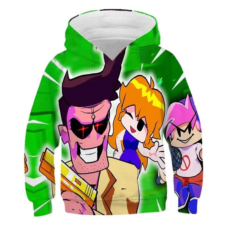Hot Anime Game Friday Night Funkin 3d Print Hoodies Sweatshirts Boys Girls Fashion Hooded Pullover Cartoons Kids Unisex Clothing