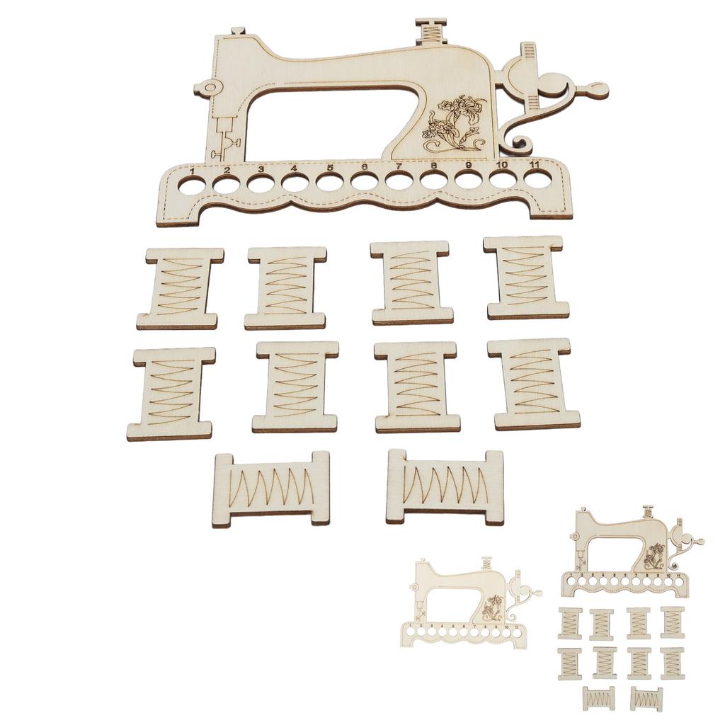 Embroidery Thread Organizer Board Lightweight Sewing Machine Shape Wooden  Stitch Floss Holder