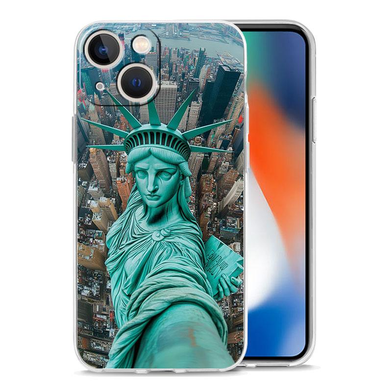 Чехол для телефона iPhone 17 Air Cases iPhone 16 15 12 13 14 Pro Max SE 7 8 Plus iPhone11 Cover Пейзаж побережья Нью-Йорка