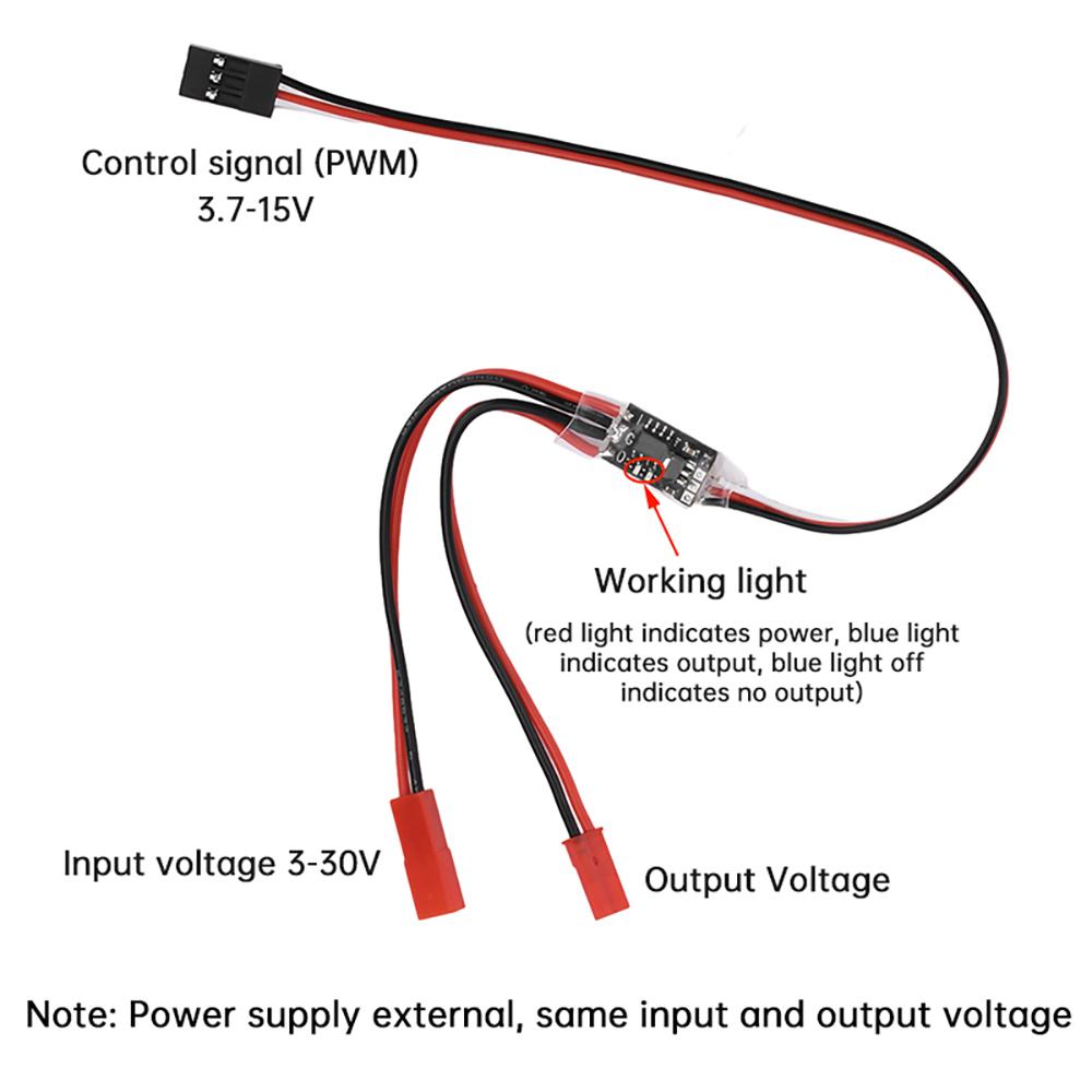 PWM RC Switch 8A 17A High Current Electronic Switch for Drones Model Aircraft Water Pumps Easy Install Low Power Consumption
