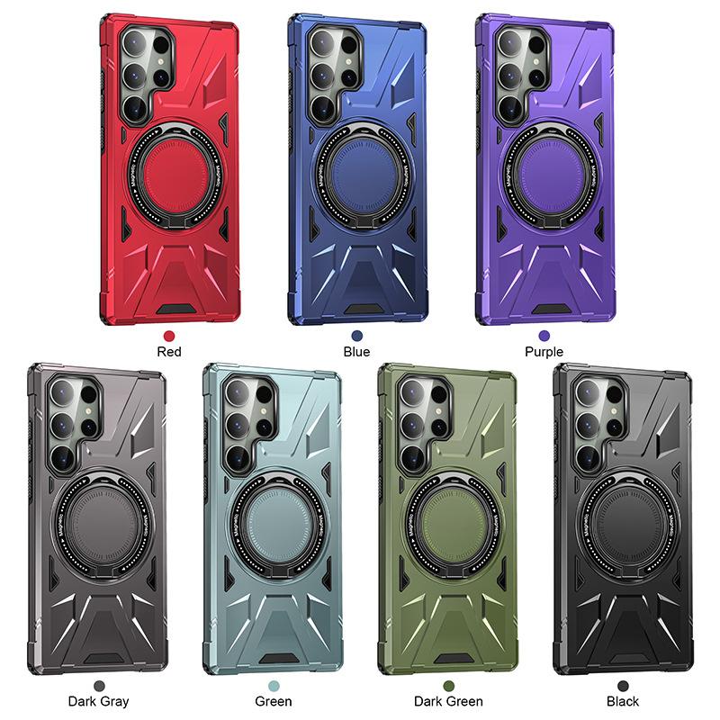 Suitable for Samsung S25Ultra magnetic phone case, S24Ultra stand, S23Ultra anti-drop protective cover