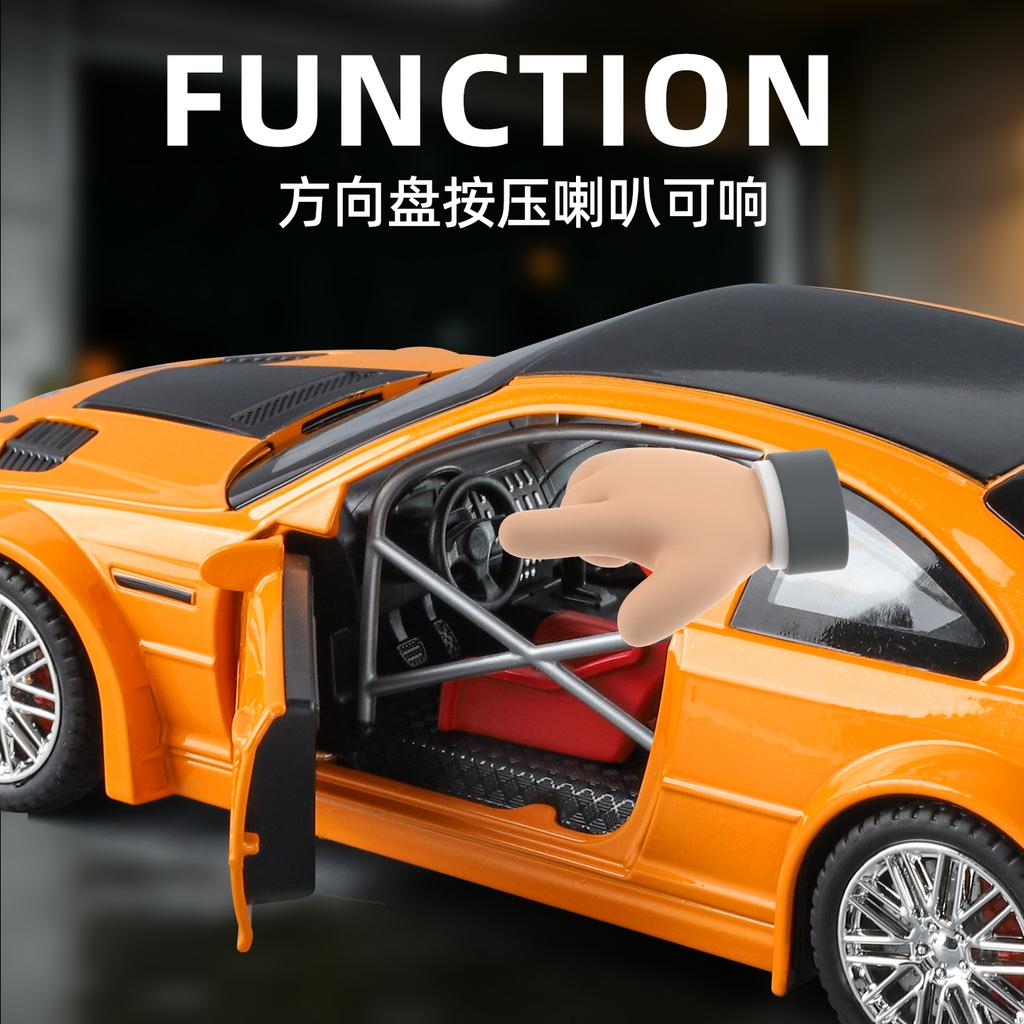 1:24 BMW M3 GTR E46 Performance Road Racing Литой металлический модельный автомобиль из сплава Домашний модный и настольный декоративный элемент Подарки на день рождения