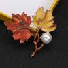 Элегантные кленовые листья женская модная бижутерия золотые броши булавки капающие броши