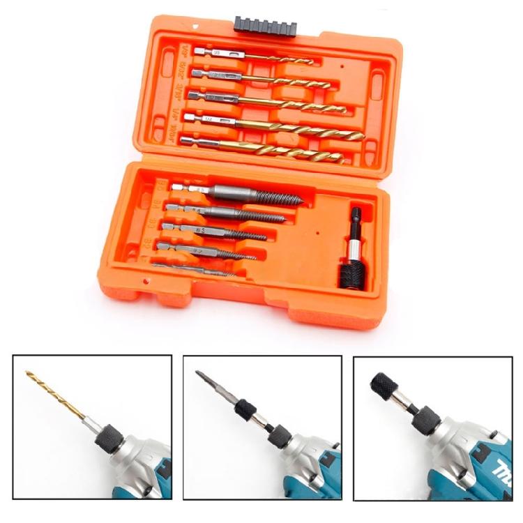 Damaged Screw Extractor Kit Disassemble Screws Bolt Stud Slip Teeth Demolish Stripped Twist Drill Bit Remover Tool
