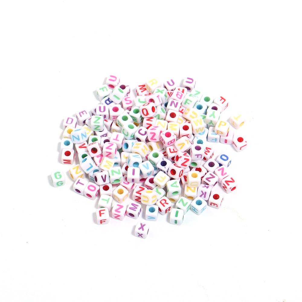 Цветные акриловые квадратные бусины с буквами - Бусины с английским алфавитом с большим отверстием для DIY проектов