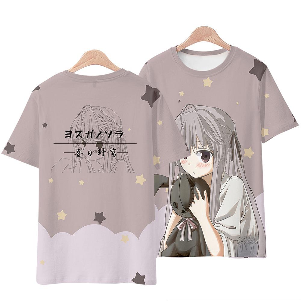 Футболки 3D Печать Аниме Yosuga No Sora Футболка Мода Детская Повседневная Мальчики Девочки Дети Мультяшная Футболка с Круглым Вырезом Футболки Топы Одежда