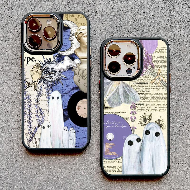 Модный креативный чехол для телефона с изображением призрака для iphone 16 15 14 11 13 12 Pro MAX задняя крышка X XS XR max 7 8 Plus Чехлы матовый корпус