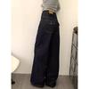 Autumn Retro Dark Wide-Leg Jeans - Loose, Lazy Style, Niche Mopping Pants