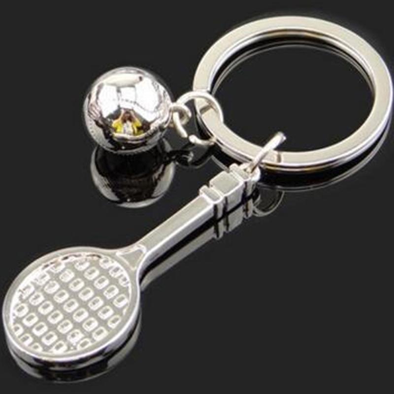 Металлический брелок для ключей «Бадминтон», имитация 3D-кулона «Бадминтон», подвеска для спортзала