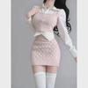Women's Korean-Style Three-Piece Suit: Layered Sweater Vest + Hip Skirt Spring Outfit