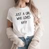 Just A Girl Who Loves Kpop T-Shirt Korean Finger Love Shirt Cute Kpop Tshirt Kpop Gift Women Short Sleeve Tees Casual Top