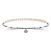 [R4089] - Silver Bracelet 'Mineralia' Pinkish White Silver (rhodium) - 16 Cm - 50x2 Mm