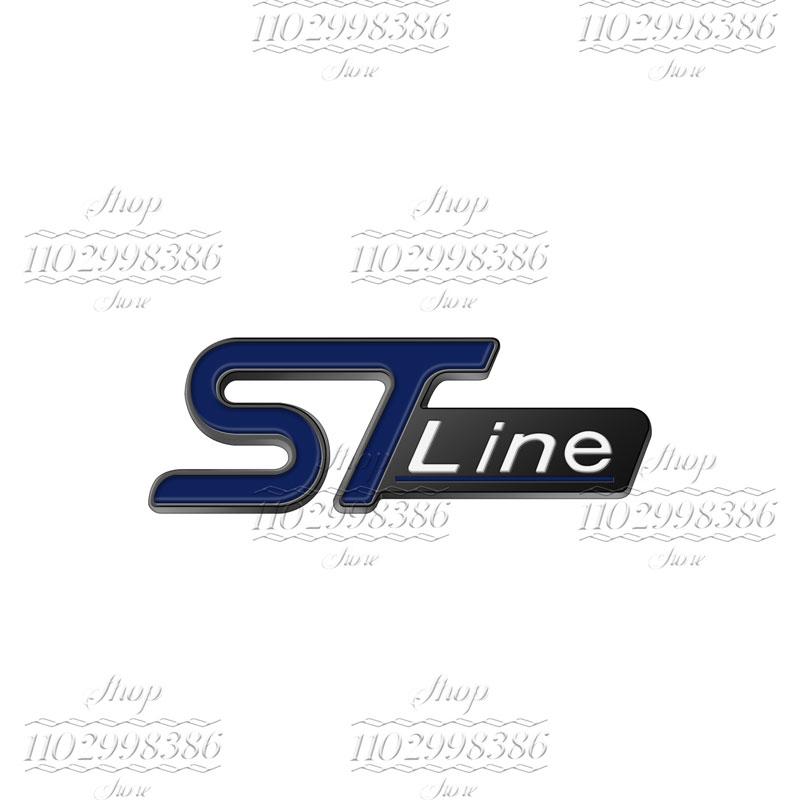 JJEM1 ST Line Logo Emblem Car Styling Rear Tail Trunk Decals Badge Chrome Metal Sticker For Ford Focus Fiesta Ecosport Mondeo Kuga