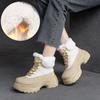 Snow Boots Genuine Leather Thick Sole Plush Warm Fashion Versatile Women's Platform Shoes