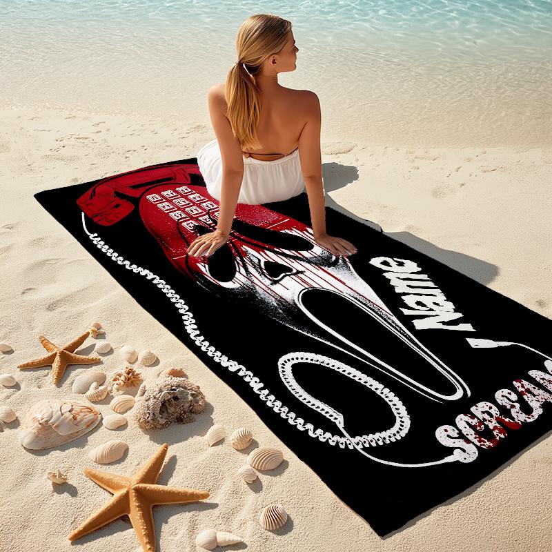 Personalized Horror Movie Mashup Beach Towel Microfiber Beach Towel Thin Absorbent for Beach Swimming Yoga Bath Sports. 09107