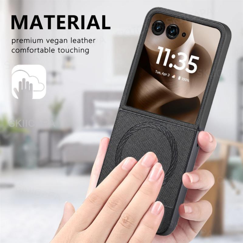 For Magsafe Leather Shockproof Magnetic Cover For Motorola Razr Ultra 2025 Razr + 2024 Razr 60 50 Ultra Wireless Charging Matte Cover