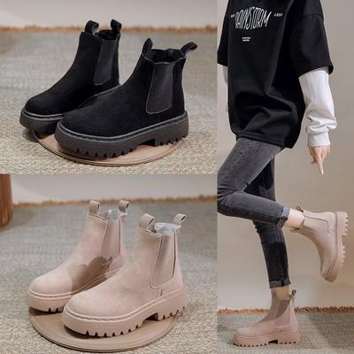 Женские модные короткие ботинки на платформе большого размера однотонные верхняя одежда джинсовые короткие ботинки женские