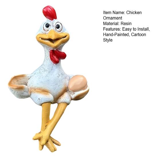 Курица орнамент смола ручная роспись сидящая статуя цыпленка украшение забора фигурка цыпленка для дома сад лестница ферма патио