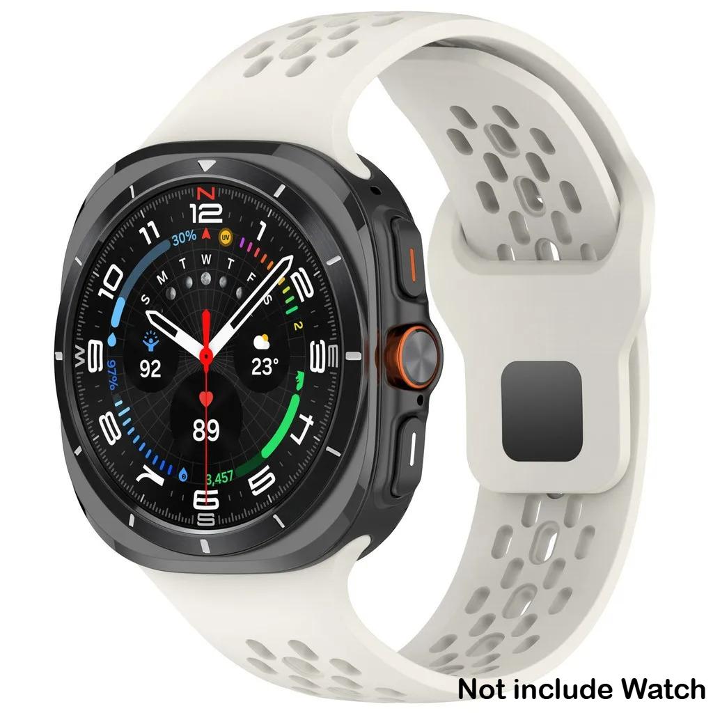 Soft Breathable Silicone Band for Samsung Galaxy Watch 7 Ultra 47mm Sports Loop Strap No Gaps Bracelet for Galaxy Ultra 2025