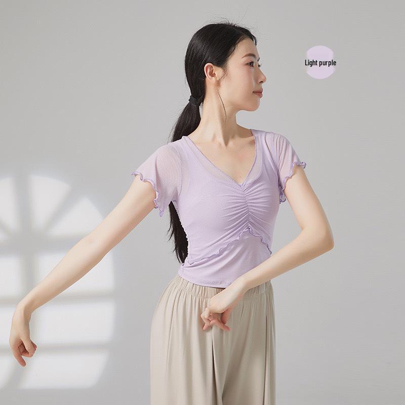 Женский топ с коротким рукавом для современного танца