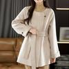 Autumn and Winter New Double-sided Wool Coat Women's Medium Temperament Loose Belt Wool Coat