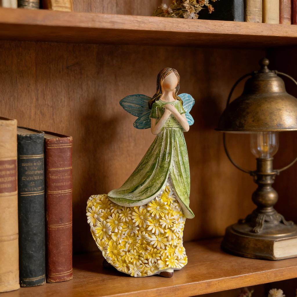 Resin Elf Girl Figurine Creative Fairy Decoration For Living Room Desk Art Craft