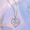 New Wish Heart Mom Double Love Mom Necklace with Diamond Letter Pendant