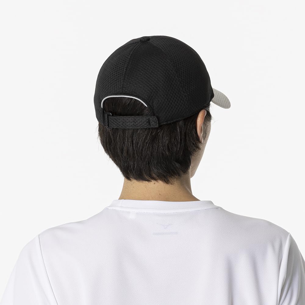 Mizuno Mesh Sports Hat for Size One Size Fits Most N-XT Cap, Summer, Unisex, 32JWB105, Black/Alloy Gray, (Head Circumference 56-60cm)