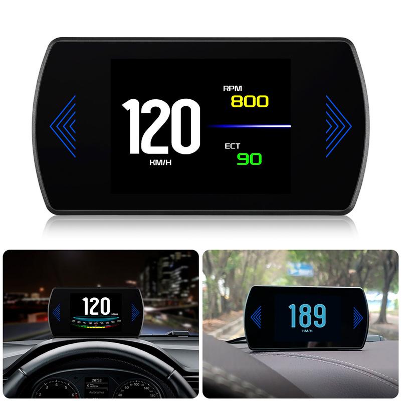 P12 Автомобильный HUD OBD2 Проекционный дисплей Автомобильный датчик Смарт Цифровой измеритель Скорость Топливо Считывание Кодов неисправностей Автомобильный бортовой компьютер