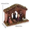Christmas Nativity Scene Set Manger Ornament Religious Figures for Christmas Decoration