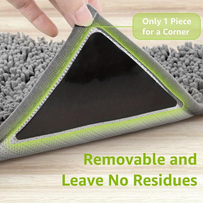 1/4/8/16 шт. треугольный резиновый противоскользящий коврик из полиуретана для паркетных полов и плитки, многоразовая и моющаяся лента для ковров, сохраняющая углы плоскими (черный)