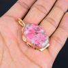 Pink Thulite Gemstone Handmade Copper Jewelry Pendant For Thanksgiving Gift